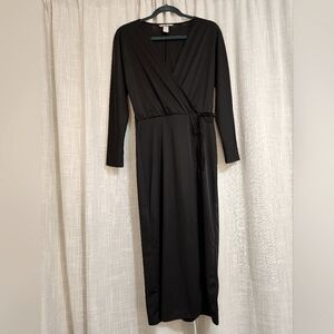 H&M black midi wrap dress